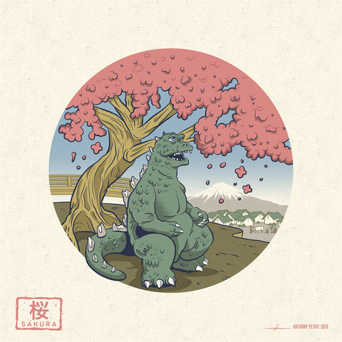 Strange Beast "Sakura" 7" x 7" Mini Screen-Print