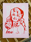 "Hello Dolly!" [Red + White + Pink] 9" x 12" Letterpress Print