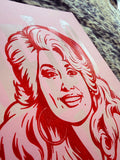 "Hello Dolly!" [Red + White + Pink] 9" x 12" Letterpress Print